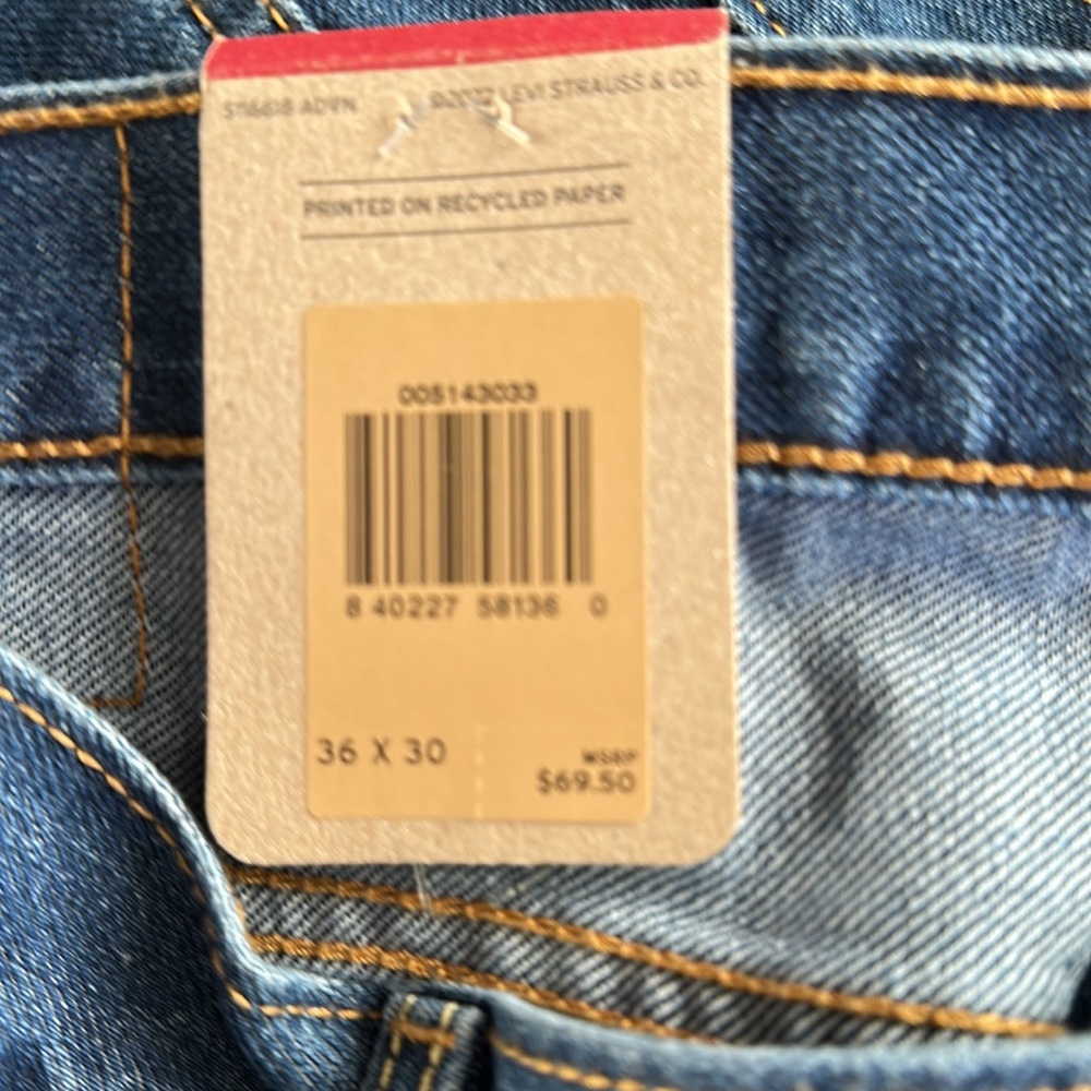 Levi’s 514 Straight Stretch Denim Jeans 36x30 NWT - Picture 11 of 14